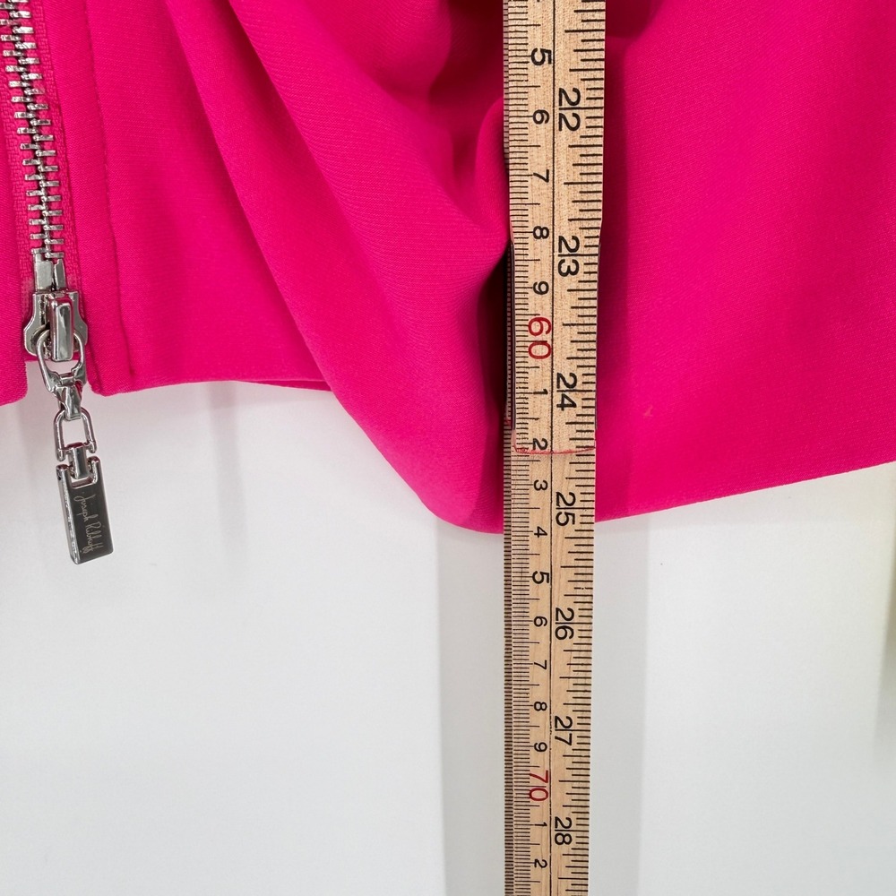Joseph Ribkoff Hot Pink Ruched Zip-Front Blazer - Picture 12 of 14